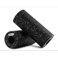 Роллер массажер (валик, ролик) гладкий Hop-Sport EPP 33см HS-P033YG черно-белый