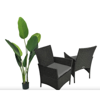 Садові меблі Outtec LUXURY стіл та 2 стільці чорно-графітові