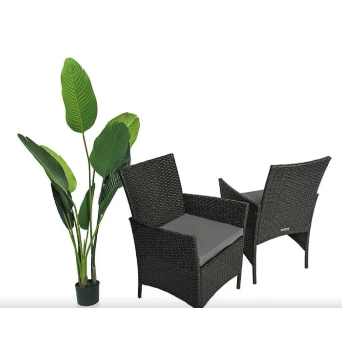 Садові меблі Outtec LUXURY стіл та 2 стільці чорно-графітові