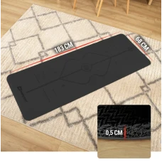 Йога-мат Hop-Sport PU 0,5см 183 x 68см HS-P005GM чорний