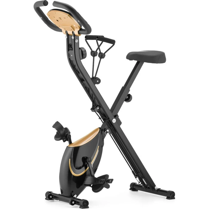 Велотренажер Gymtek FX600 магнитный складной с эспандерами золотой