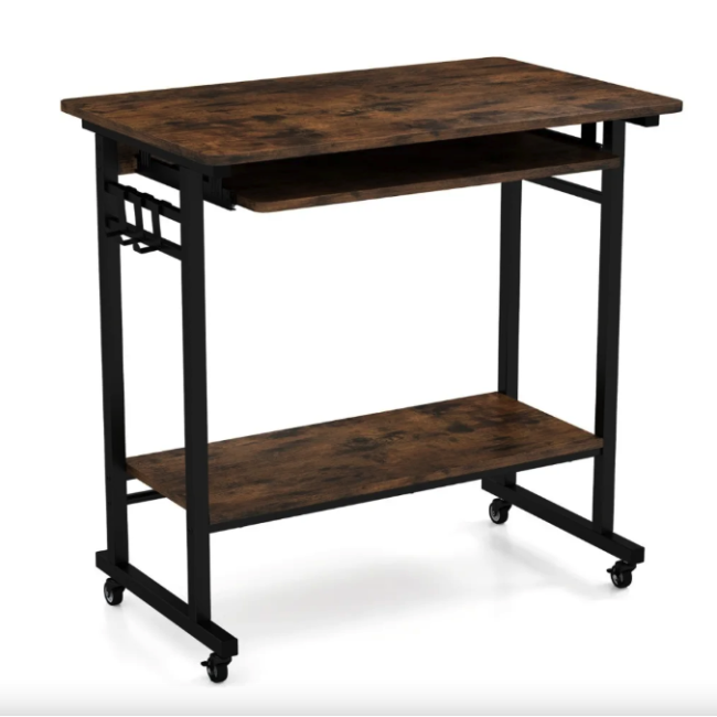 Компьютерный стол Costway Otto с выдвижной подставкой для клавиатуры