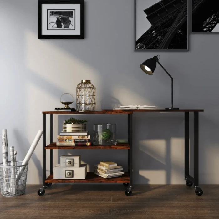 Стол L-образный Costway King вращающийся в стиле Loft