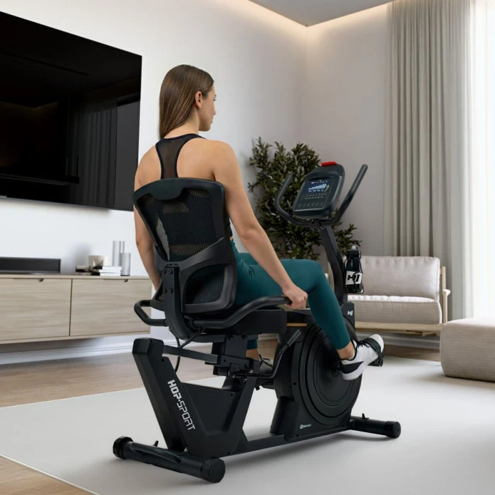 Горизонтальний велотренажер Hop-Sport HS-5000L Ranker чорно-золотистий