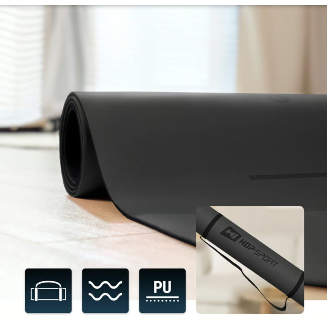 Йога-мат Hop-Sport PU 0,5см 183 x 68см HS-P005GM черный