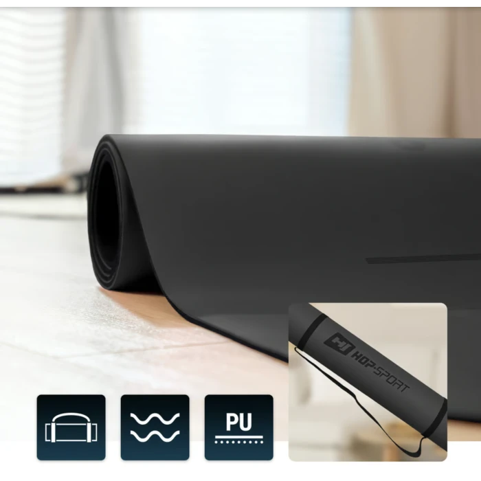 Йога-мат Hop-Sport PU 0,5см 183 x 68см HS-P005GM чорний