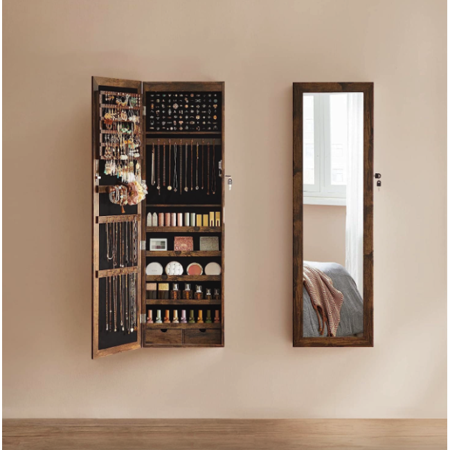 Зеркало-шкаф Leobert Kors с подсветкой в стиле Loft коричневый