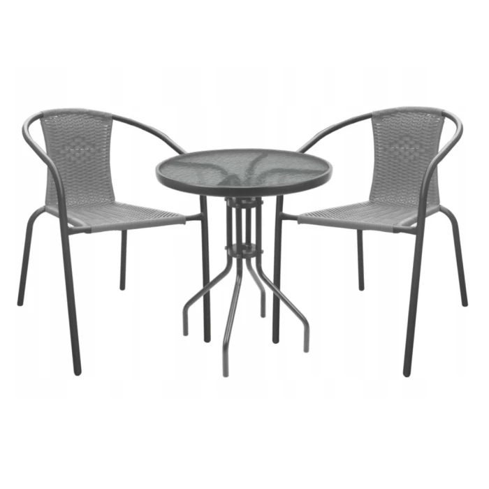 Садовая мебель Chomik BISTRO стол и 2 стулья серый