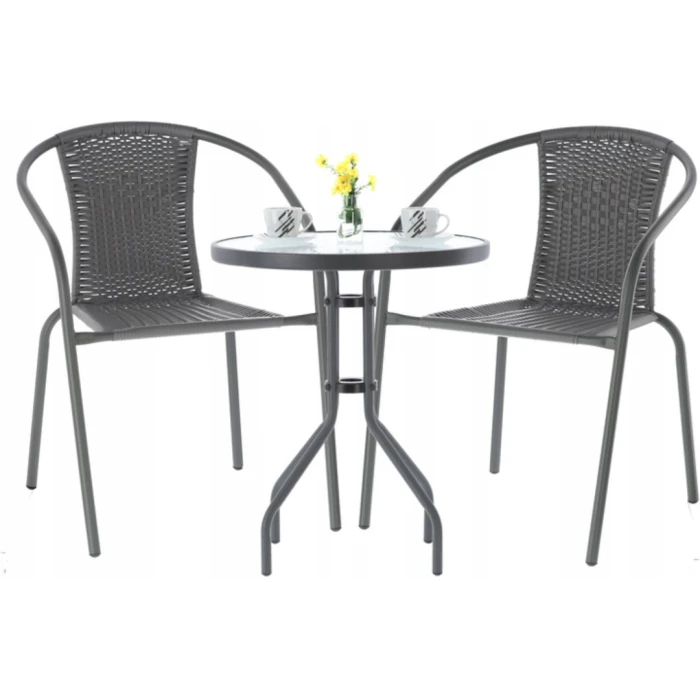 Садовая мебель Chomik BISTRO стол и 2 стулья серый