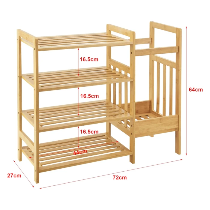 Бамбуковая полка Chomik AVENUE для обуви с подставкой для зонтов
