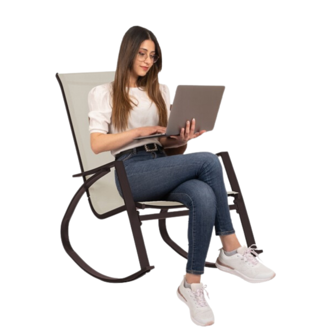 Крісло-гойдалка Chomik KIVI коричневий