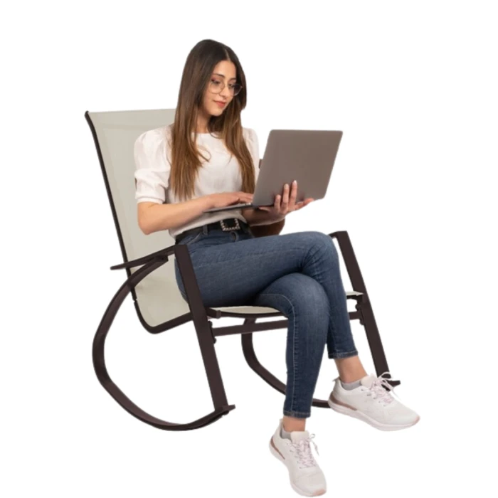 Кресло-качели Chomik KIVI коричневый