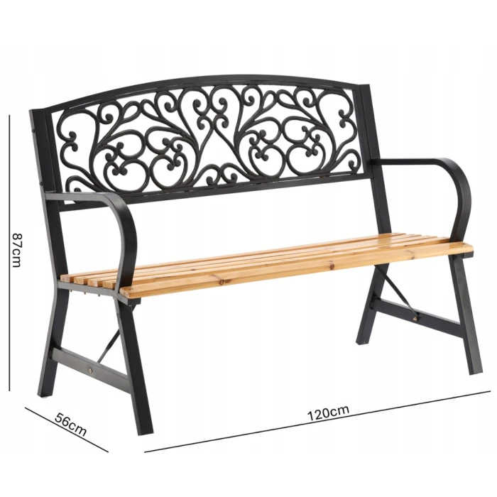 Лавка для саду Chomik GARDEN LINE SUNNY з декоративною спинкою