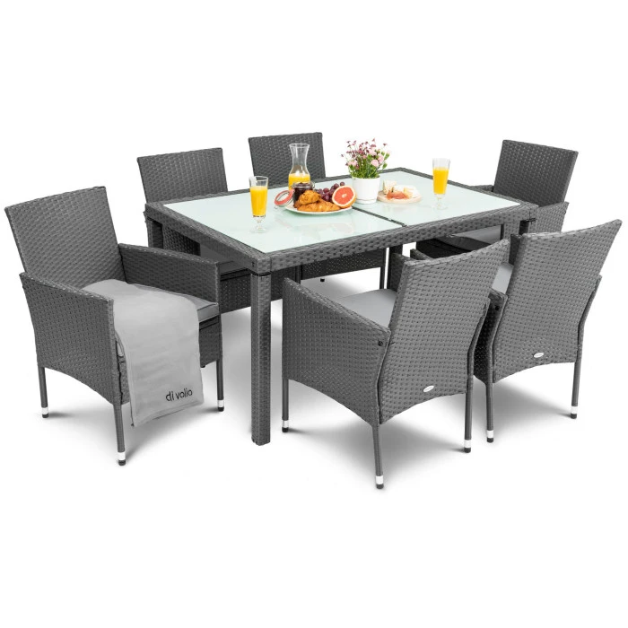 Садовая мебель Di Volio VERONA 6+1 серый/серый
