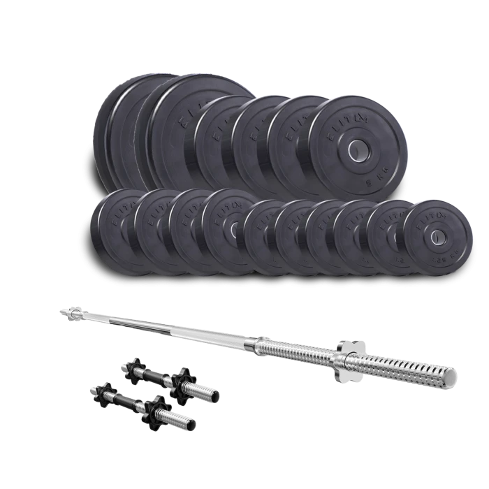 Набір Elitum Titan 68кг зі штангою та гантелями