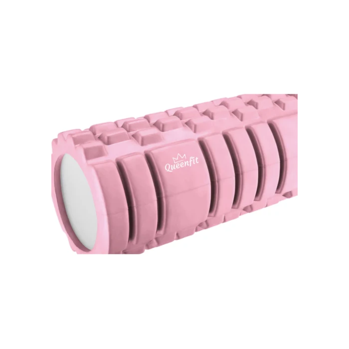 Массажный ролик Queenfit для йоги и фитнеса EVA 33*14см розовый