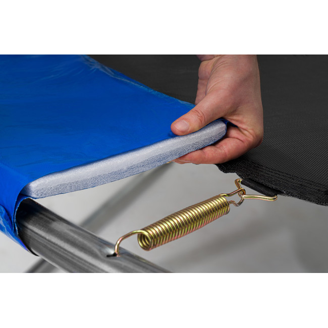 Батут Hop-Sport 10ft (305см) черно-синий с наружной сеткой (4 ноги)