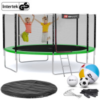 Батут Hop-Sport 14ft (427см) зелений із зовнішньою сіткою
