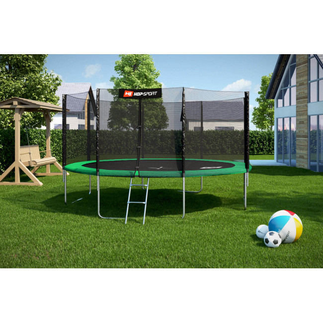 Батут Hop-Sport 14ft (427см) зелений із зовнішньою сіткою