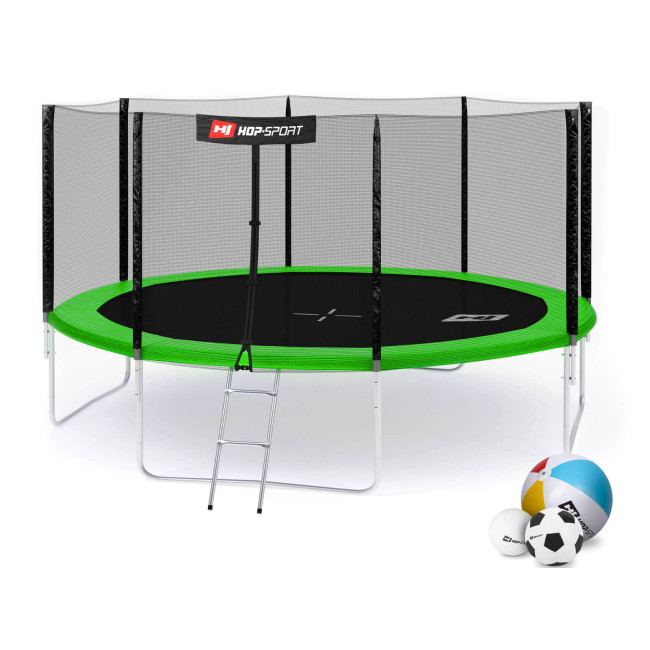 Батут Hop-Sport 14ft (427см) зелений із зовнішньою сіткою