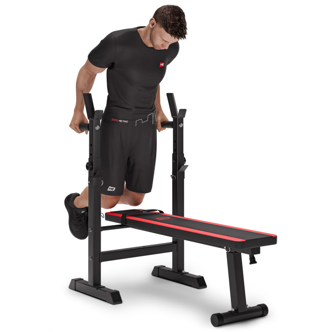 Набір Hop-Sport Premium 135кг з лавою HS-1080, штангами та гантелями