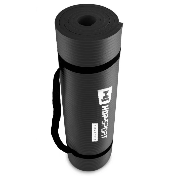 Мат для фітнесу та йоги Hop-Sport HS-N010GM 1см чорний