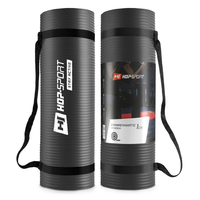 Мат для фітнесу та йоги Hop-Sport HS-N010GM 1см чорний