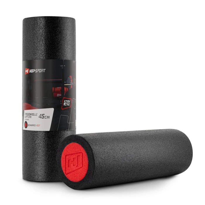Масажний ролик (валик, роллер) Hop-Sport EPE 45см чорно-червоний