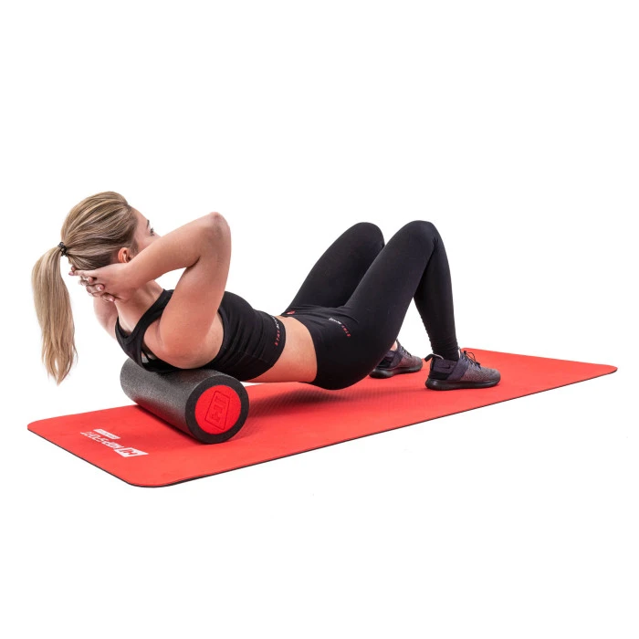 Масажний ролик (валик, роллер) Hop-Sport EPE 45см чорно-червоний