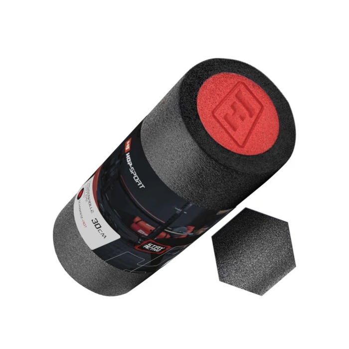 Масажний ролик (валик, роллер) Hop-Sport EPE 45см чорно-червоний