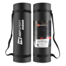 Мат для фитнеса и йоги Hop-Sport HS-N015GM 1,5см черный
