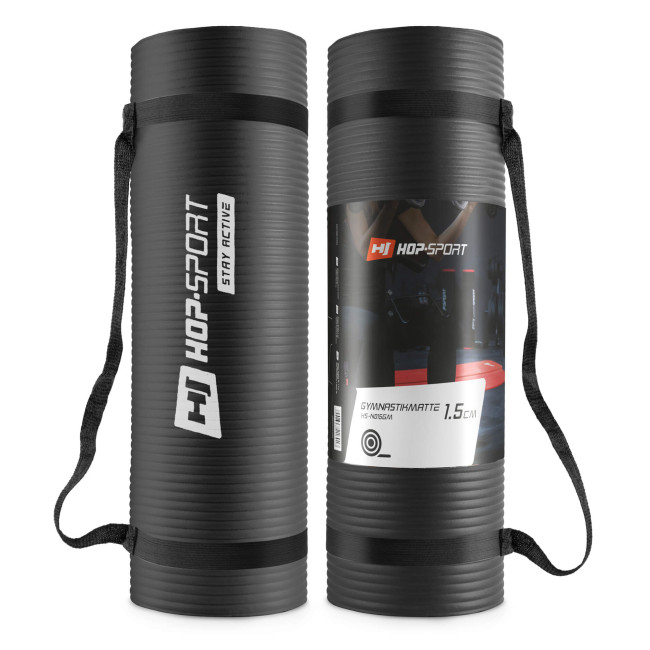 Мат для фитнеса и йоги Hop-Sport HS-N015GM 1,5см черный