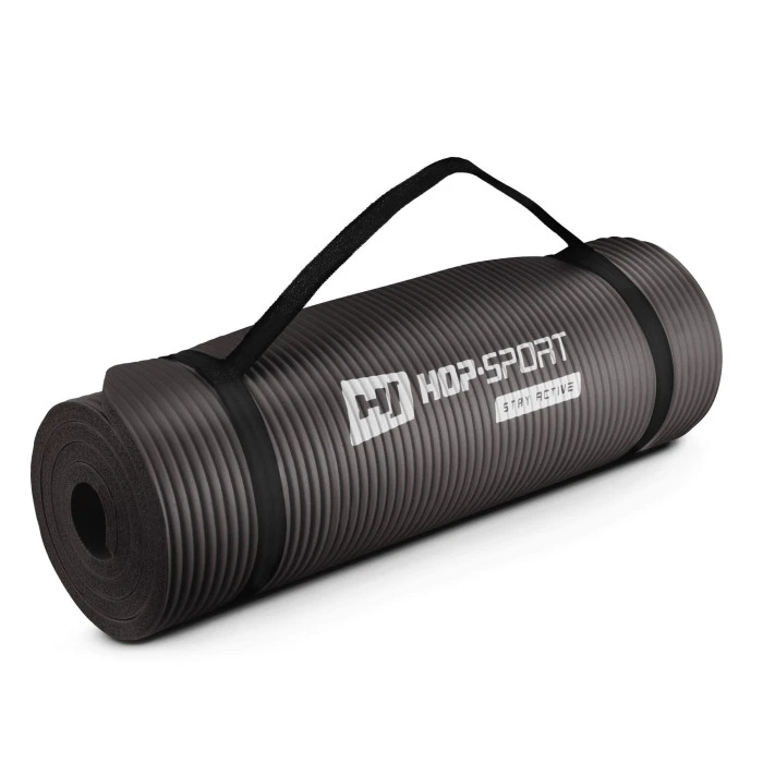 Мат для фітнесу та йоги Hop-Sport HS-N015GM 1,5см чорний