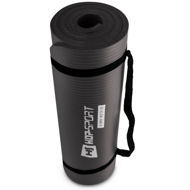 Мат для фитнеса и йоги Hop-Sport HS-N015GM 1,5см черный