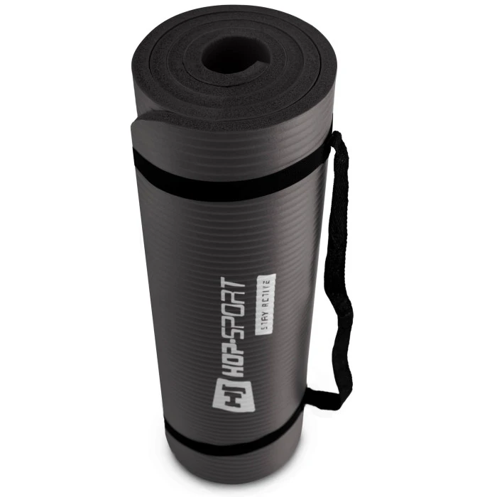 Мат для фітнесу та йоги Hop-Sport HS-N015GM 1,5см чорний
