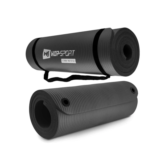 Мат для фітнесу та йоги Hop-Sport HS-N015GM 1,5см чорний