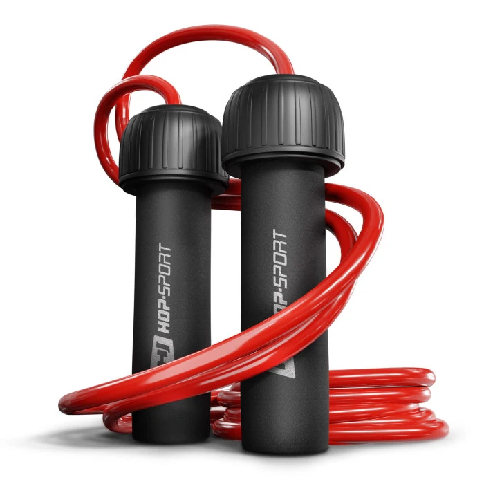 Скакалка с утяжелителем Hop-Sport HS-F050JR красная