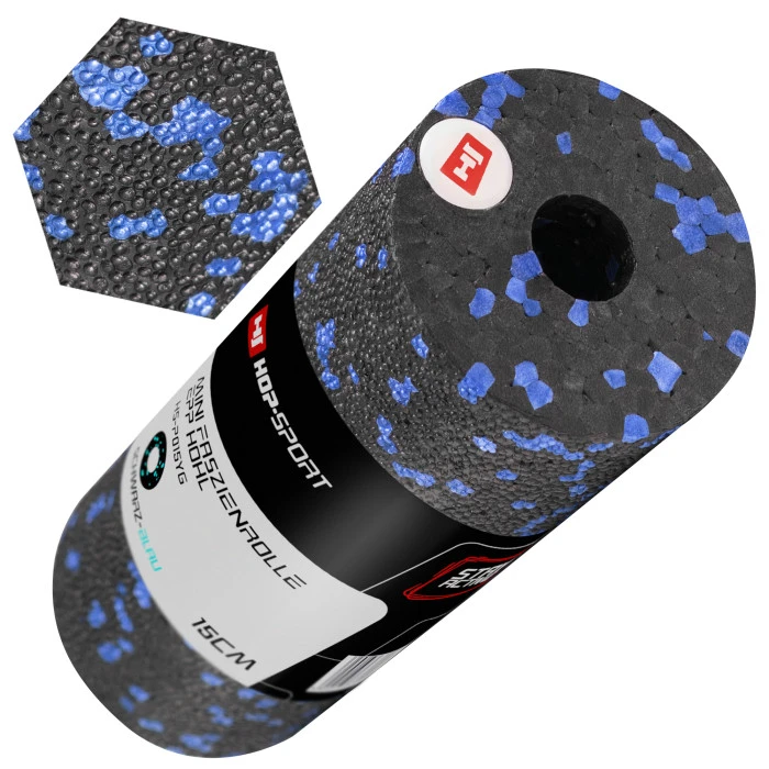 Мини массажный ролик (валик, роллер) Hop-Sport EPP 15см HS-P015YG черно-синий