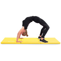 Мат гимнастический Hop-Sport HS-064FM 4см жесткий желтый.