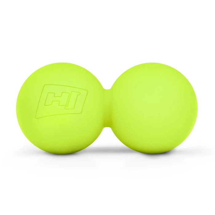 Силіконовий масажний подвійний м'яч 63 мм Hop-Sport HS-S063DMB салатовий