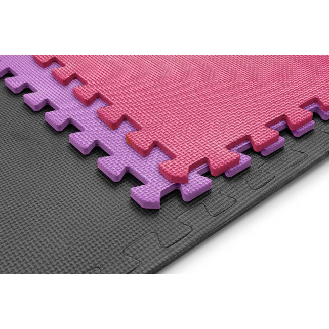 Мат-пазл Hop-Sport EVA 1см HS-A010PM - 9 частей серый/фиолетовый/розовый