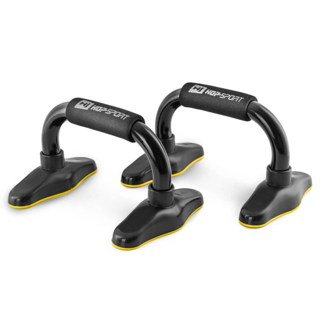 Упоры для отжиманий металлические HS-M020PU черно-желтые