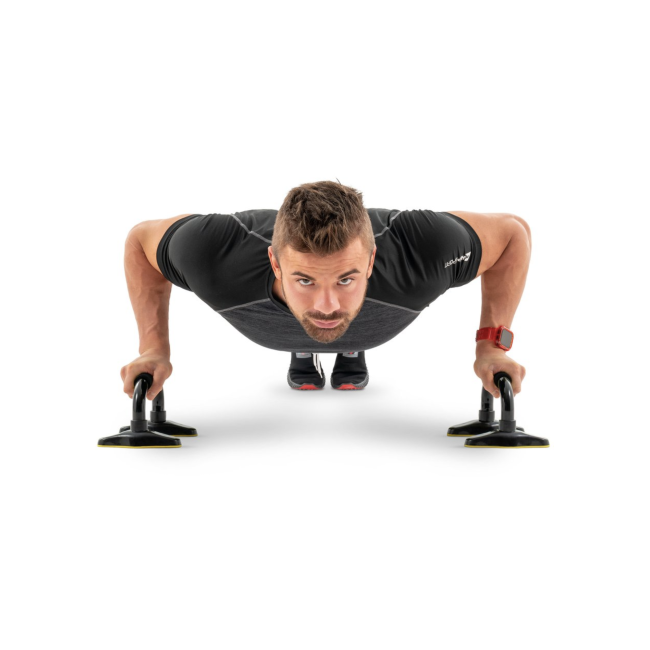 Упоры для отжиманий металлические HS-M020PU черно-желтые