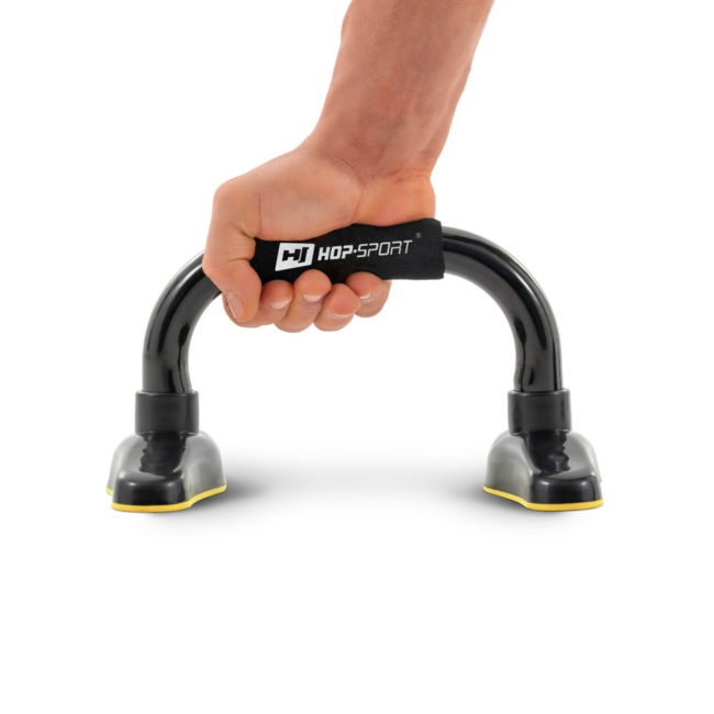 Упоры для отжиманий металлические HS-M020PU черно-желтые