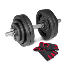 Гантеля металлическая Hop-Sport New 30кг с перчатками