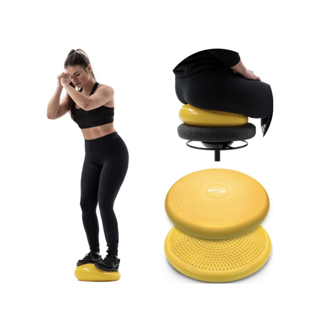 Балансировочная подушка Hop-Sport HS-R034BC желтая
