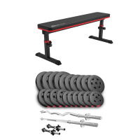 Набор Hop-Sport Premium 105кг со скамьей HS-1025 Pro, штангами и гантелями.