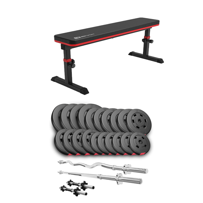Набір Hop-Sport Premium 105кг з лавою HS-1025 Pro, штангами та гантелями