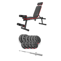 Набір Hop-Sport Premium 59кг з лавою HS-2040 HB та штангою