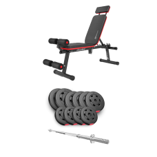 Набор Hop-Sport Premium 59кг со скамьей HS-2040 HB и штангой
